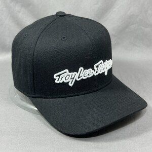 Troy Lee Designs TLD Strapback Hat Cap Black Motocross Adjustable Baseball Mens